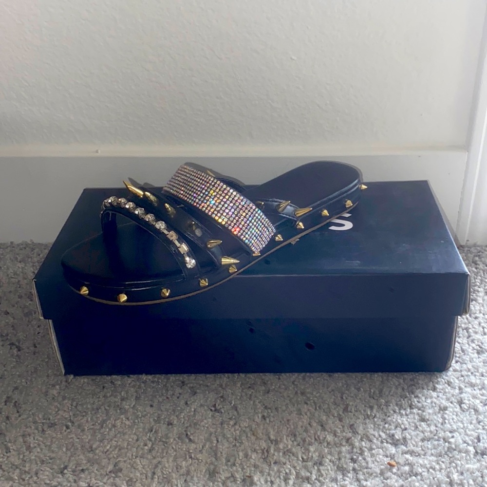 Spiky Black Sandals.